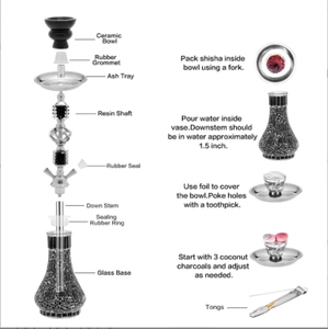Alemania Shisha Hookah Set 2 Manguera Deluxe Con Luz LED (Azul, Negro y Rojo) - Product Image 3