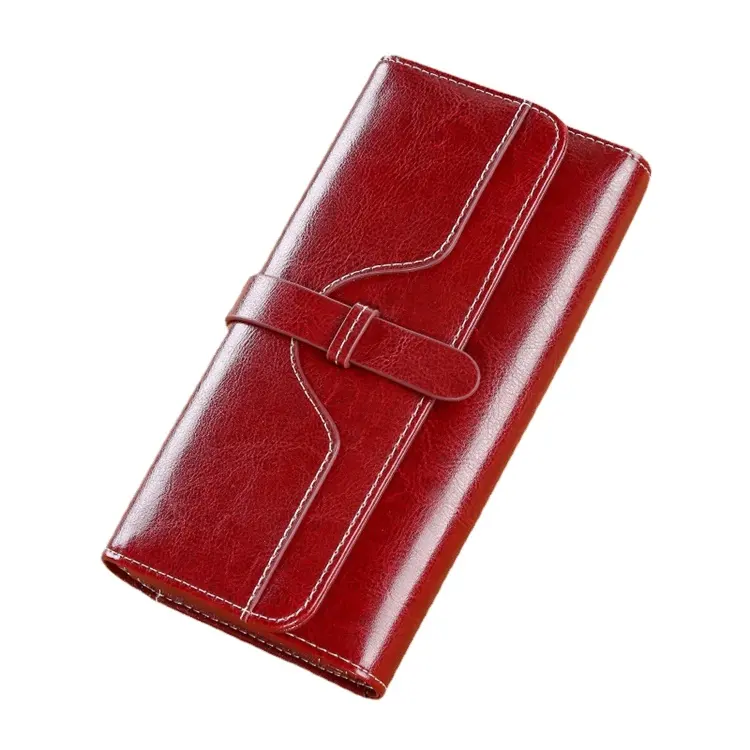 cheap long real leather rfid blocking lady purse women wallet wholesale