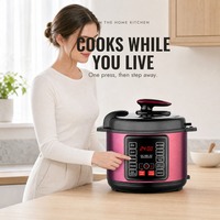 Cuisinière à pression électrique intelligente 5L 6L, affichage LED OEM, revêtement antiadhésif en acier inoxydable, usage domestique