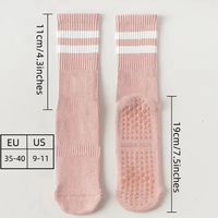 Chaussettes antidérapantes de haute qualité en stock – Yoga, ballet, rayées, unies, Xingyou, mi-mollet, en coton, pour femmes, athlétiques, Pilates