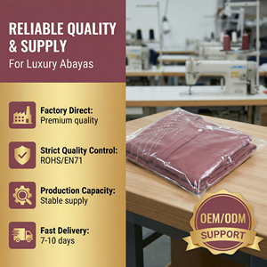 Abaya Musulmana con Pedrería para Mujer, con Cinturón y Mangas Anchas, Marca Privada - Product Image 6