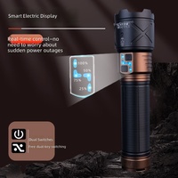 Lampe torche LED laser puissante d'extérieur, rechargeable, étanche, zoomable, pour camping et situations d'urgence, vente en gros