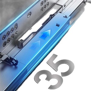 รางลิ้นชักแบบซ่อนสามตอน Unihopper ขนาด 250 มม. 550 มม. ปิดแบบนุ่มนวล เงียบ ลดแรงกระแทก สำหรับเฟอร์นิเจอร์ - Product Image 3