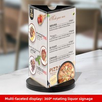Support de menu rotatif en acrylique pour bureau, support d'affichage de bureau pour la publicité de marque et l'affichage de boissons