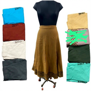 กระโปรงยาวลายสก็อตผ้าฝ้าย 100% สำหรับฤดูร้อน กระโปรงผู้หญิงขายส่งจากอินเดีย - Product Image 1