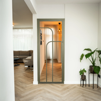 Porte en acier et verre de style industriel moderne pour appartement et villa