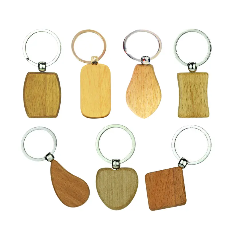 Christmas Wooden Keychain Key Ring With Bottle Opener Carving Custom Logo Souvenir Olive Animal Woodkeychain