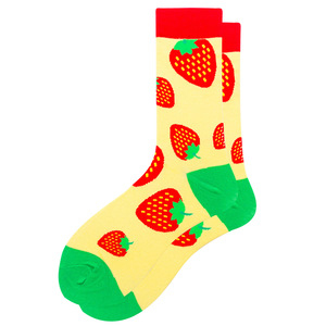 Vente en gros de chaussettes amusantes en coton colorées pour l'alimentation, les fruits et les animaux, chaussettes amusantes en coton pour hommes - Product Image 1