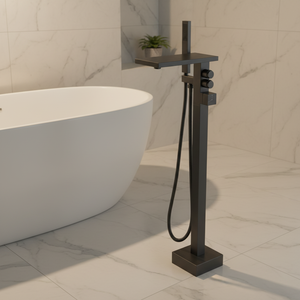 <span class=keywords><strong>Colonne</strong></span> de douche autoportante en laiton chromé avec <span class=keywords><strong>mitigeur</strong></span> pour <span class=keywords><strong>baignoire</strong></span>, finition Gun Metal, pour salle de bain - Product Image 1