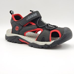 Sandales d'été noires et rouges à bout fermé pour garçons - Chaussures de randonnée pour enfants en maille respirante avec semelle EVA antidérapante et imperméable - Product Image 2