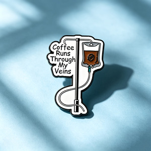 Pins de Esmalte Divertidos de Café, Broche Criativo de Café e Cérebro, Distintivo de Lapela, Joia para Mochilas e Roupas, Presente - Product Image 3