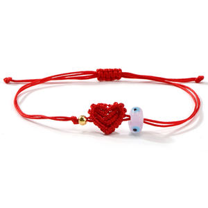Pulsera <span class=keywords><strong>de</strong></span> Hilo Chapado en Oro Minimalista Cristiana Hecha a Mano Resoul con Cruz Ajustable y Borla, Cordón Trenzado Estilo Boho para <span class=keywords><strong>Amistad</strong></span> - Product Image 5