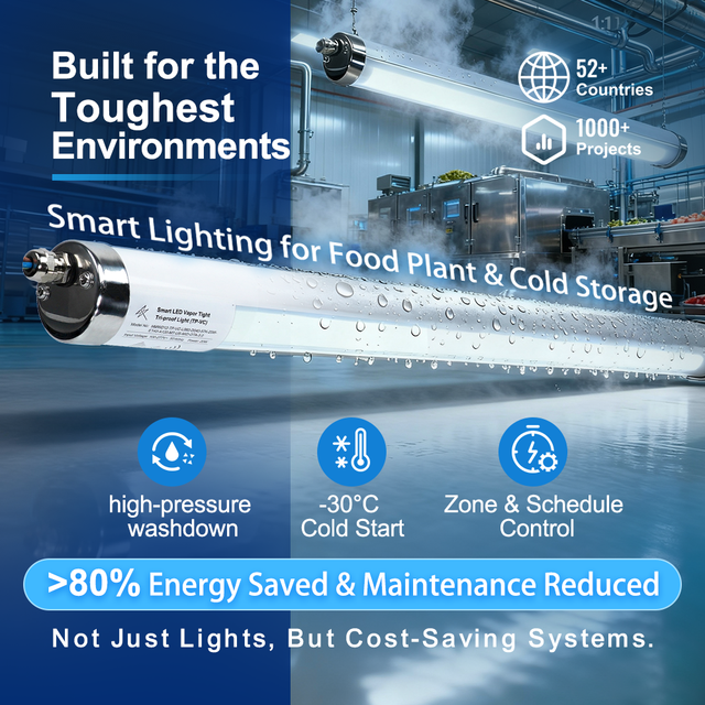 Amelech Smart IP69K Tri-Proof LED Lighting Solutions with Emergency Function for Commercial & Industrial LED Lighting
