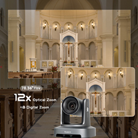 Caméra PTZ NDI pour réunions vidéo, zoom optique 12x, 4K HD-MI LAN USB3.0 PTZ, système de conférence audio pour la diffusion en direct des cultes religieux
