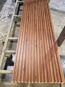 Paneles de pared de plástico y madera Wpc Paneles de pared de flauta decorativos interiores Tableros de Pvc modernos - Product Image 5