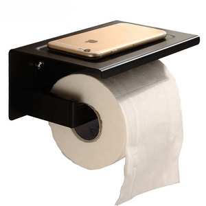 Nuovo stile SUS304 in acciaio inox accessori per il bagno <span class=keywords><strong>nero</strong></span> finitura porta telefono e porta carta igienica include - Product Image 2