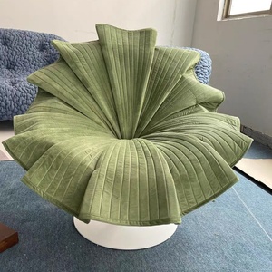 GEDO Canapé simple pivotant au design nordique moderne Base en acier inoxydable Style pétale de <span class=keywords><strong>fleur</strong></span> pour le balcon Salon - Product Image 2