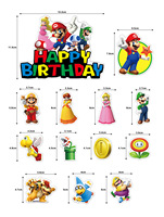 Fournitures spéciales pour la pâtisserie, fournitures de décoration de gâteaux pour les fêtes d'anniversaire des enfants, décoration de gâteau de dessin animé, ensemble de décoration de gâteaux