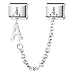 Nouveau Bracelet Modulaire Classique en Acier Inoxydable DIY Alphabet, Combinaison de Maillons Simples et Doubles, Bracelet à Breloques Italien - Product Image 1