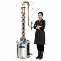Équipement de distillation d'alcool Ace 50L 80L 100L, alambic à colonne en cuivre pour la production de vodka, whisky et rhum