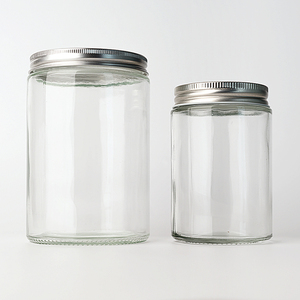 Chất Lượng Cao Bé Thực Phẩm Lưu Trữ 500Ml 720Ml Đơn Giản Xách Tay Dưa Thủy Tinh Jar Với Nắp Màu Đen - Product Image 2