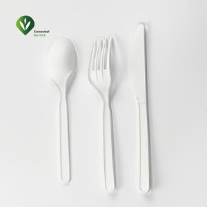Econewleaf, полностью натуральный 100%, биоразлагаемые столовые приборы на основе крахмала, одноразовая посуда, Ланч-бокс для свадебных вечеринок, кемпинга - Product Image 3