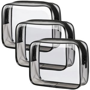 Fashionable Transparent PVC Toiletries <b>Case</b> Zipper Closure Waterproof <b>Makeup</b> Bag Travel Luggage Storage Custom Logo - Product Image 3