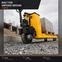 Chariot élévateur électrique robuste de 3 tonnes, transpalette tout-terrain pour entrepôt industriel et chargement portuaire