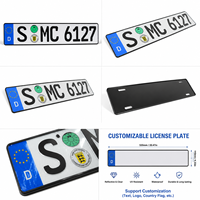 Targa Auto in Alluminio Riflettente Goffrata Vuota per Ingrosso, EU 520x110mm, Fornitura Semilavorata Personalizzabile per Fabbriche