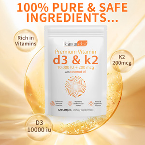 Hatmanlabs 10000 IU ad alta purezza vitamina D3 K2 Softgels integratori <span class=keywords><strong>Halal</strong></span> vitamina D3 K2 capsule morbide per il supporto cognitivo dell'umore - Product Image 4