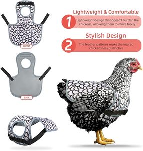 Beckon Selles de reproduction personnalisées pour poules avec sangle réglable et protection dorsale - Product Image 3