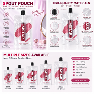 Bolsa de Plástico Cosmética Personalizada, Bolsa de Muestra para Esmalte de Uñas, Brillo Labial, Lápiz Labial, con Boquilla y Pincel - Product Image 5