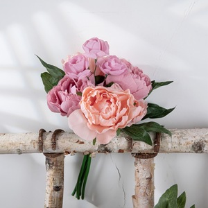 CallaFloral - Ramos de Peonías Artificiales Color Champán, Decoración para Bodas, Ramo de Mano - Product Image 2
