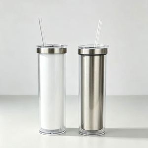 DIY 20oz Skinny Snow Globe Tumbler, 304 Stainless Steel Inner Outer PC <b>Plastic</b> Glitter <b>Travel</b> Water <b>Mug</b> for Gifts - Product Image 6