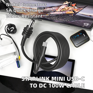 Starlink Mini USB C на DC кабель питания 100 Вт входной прямой USB-C 100 Вт PD водонепроницаемый 18AWG 1 м длина с экранированием оплетка - Product Image 3