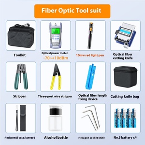 Perangkat Alat Serat Optik untuk <span class=keywords><strong>Fusion</strong></span> Splicer Cold Joint Suit Pena Cahaya Merah Pemotong untuk FTTH CATV untuk 4G Miller Pliers Optical Power - Product Image 2