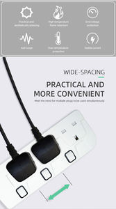 Protecteur de surtension standard à 3 prises personnalisables Prise universelle pour prise électrique et interrupteurs de maison - Product Image 4