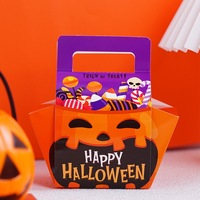Boîtes à bonbons durables pour tours ou friandises, boîtes en papier écologique pour Halloween, fournitures de cadeaux de fête