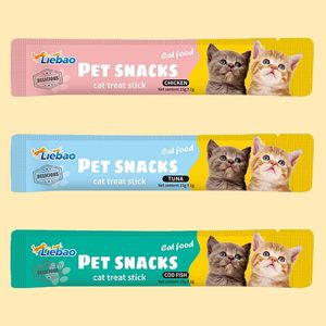 Venda quente de Alta Qualidade Libao 15g Delicioso Cremoso <span class=keywords><strong>Cat</strong></span> Snack Sticks Pet Training Recompensa Gato Tiras Snacks Treats Pet Comida Molhada - Product Image 2