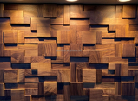 Carrelages muraux 3D couleur noyer noir mosaïque en bois massif de luxe panneau en bois pour la décoration intérieure
