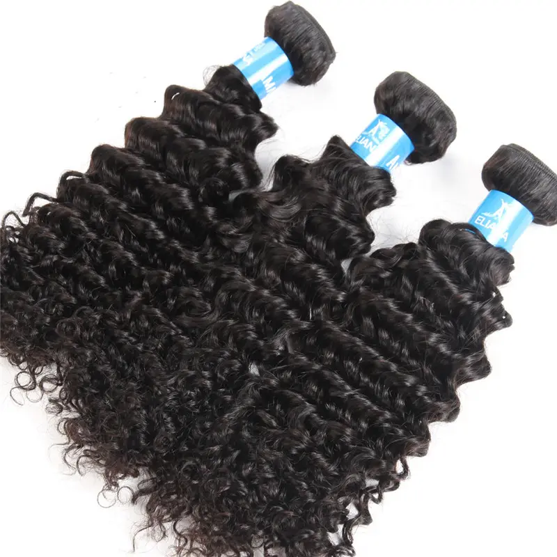 100% ब्राजील कुंवारी मानव बाल उलझन मुक्त लहर सीधे घुंघराले प्राकृतिक बाल अलग बनावट काले महिलाओं के लिए Weaves