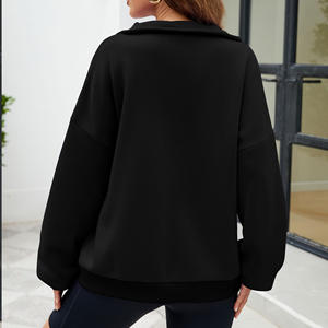 Nuevo producto Stand up Collar Fleece Plain Zip up Sudaderas Mujeres <span class=keywords><strong>Sin</strong></span> capuchas - Product Image 2