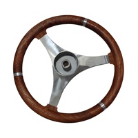 Volant de bateau FOYO de qualité supérieure en teck et acier inoxydable 304, 15,5 pouces, 5 branches, directement de l'usine