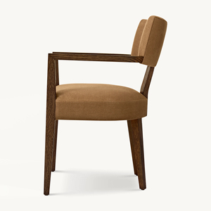 Chaises de salle à manger en bois massif avec cadre en bois, meubles en tissu pour salon nordique moderne et luxueux - Product Image 6