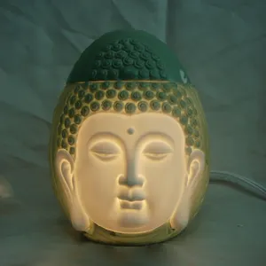 Brûleur de bougie en céramique d'encens décoratif bouddha blanc