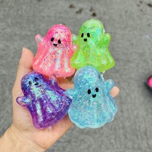 Nouveau stock entrepôt USA : Lot de 72 jouets anti-stress mignons à remontée lente, fourrés à la maltose, en forme de citrouille, chauve-souris et fantôme d'Halloween, avec boîte cadeau pour enfants - Product Image 4