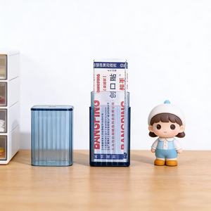 Boîte de rangement en plastique transparent, mini porte-cotons-tiges avec couvercle, portable pour organiser le bureau, petits objets, conteneur à cure-dents - Product Image 3