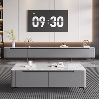 Meuble TV en bois et marbre de luxe moderne de haute qualité, design flottant pour salon et chambre à coucher, dernière collection 2025