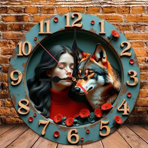 Round Wooden Wall <b>Clock</b> 25x25Cm Matte Wood Grain Quiet <b>Movement</b> Home Farmhouse Living Room Decor - Product Image 6