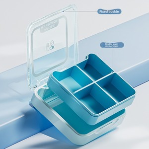 Boîte à médicaments carrée compacte et pratique pour le voyage, compartimentée pour sept jours, trois repas par jour, boîte de rangement scellée anti-poussière - Product Image 4